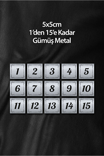 Grafiklas Metal Kapı Daire Apartman Masa Dolap Numarası Set Takım 15’li (1’de...