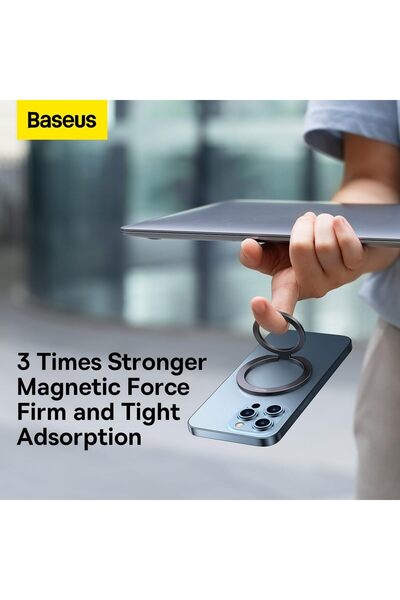 Baseus Halo Series Cell Ring Holder Stand, 360° Rotation Magnetic Ring Stand – Grey