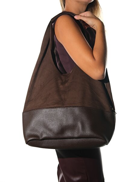 LuviShoes 1096 Dark Brown Suede Women's Daily Bag
