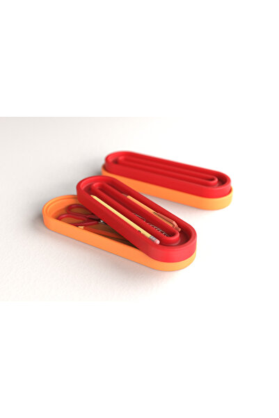 Elarıo Renkli Silikon Kapaklı Kalemlik Seti – Kalem, Makas ve Ataş Düzenleyici