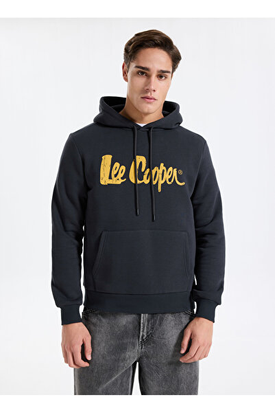Lee Cooper Hooded Collar Anthracite Men's Sweatshirt 261 Lcm 241060 Greg Antrasit