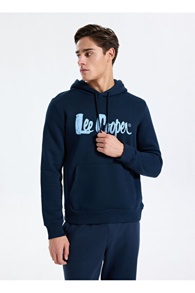 Lee Cooper Kapüşon Yaka Koyu Lacivert Erkek Sweatshırt 261 LCM 241060 GREG K. LACİVERT