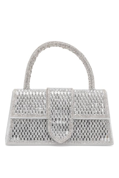Guja 25Kc1285 Women's Stone Hand Evening Bag Silver