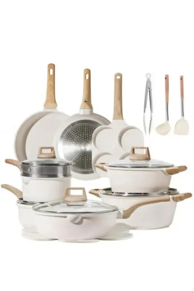 VICTGOAL 21Pcs Pots and Pans Set, Nonstick Cookware Sets, Granite Induction Cookware Non Stick Cooking Set