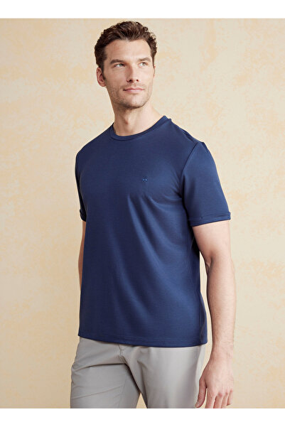 BROOKS BROTHERS Bisiklet Yaka Lacivert Erkek T-Shirt BBSS25MTS017