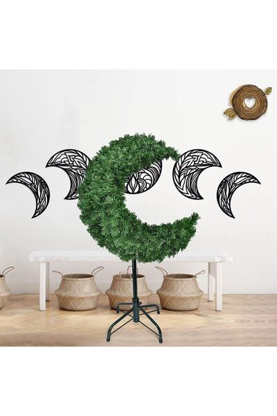 SINCHER شجرة رمضان خضراء بطول 6 أقدام/1.8 متر، شجرة هلال رمضان مع 600 فرع، ديكور حديقة منزلية للعيد، مصنوعة من مادة البولي فينيل كلوريد