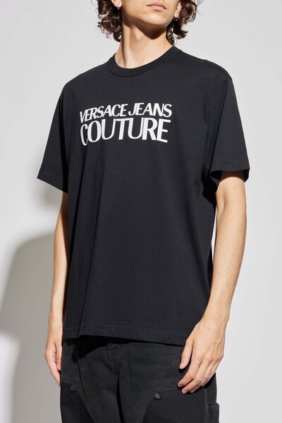 Versace Men's Maglıetta Serigrafiche T-Shirt - Black