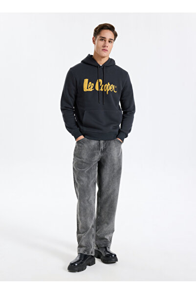 Lee Cooper Hooded Collar Anthracite Men's Sweatshirt 261 Lcm 241060 Greg Antrasit