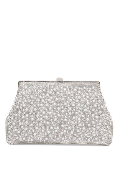 Guja 25Kc1293 Women's Stone Evening Dress Bag Silver