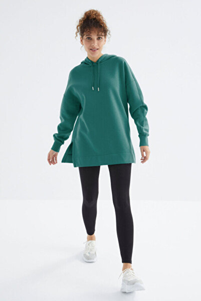 TOMMY LIFE Oversized Hooded Pack of Two Wild Rose-Sea Green Women's Tunic Sweatshirt - 97242