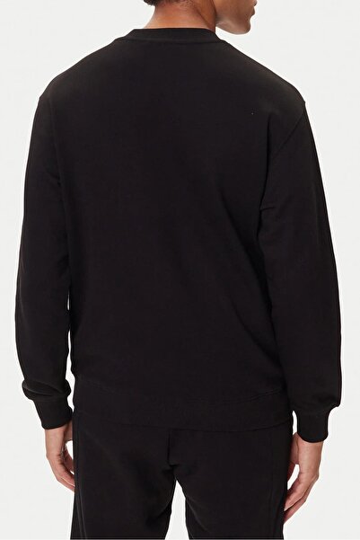 Versace Men's Regular Fit Gold Foil Print Logo Crew Neck Sweatshirt - Black