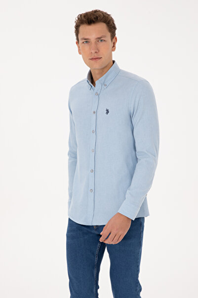 U.S. Polo Assn. Men's Light Blue Long Sleeve Basic Shirt 50316721-Vr003