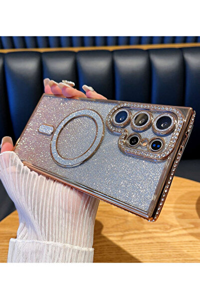 Generic for Samsung S25 Ultra Case，Sparkly Magnetic Ring，Diamond Edge，Gradient Galaxy S25 Ultra Cover