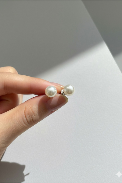 Happyline İnci Top Küpe Su İncisi Karamaz ÇelikTop Küpe