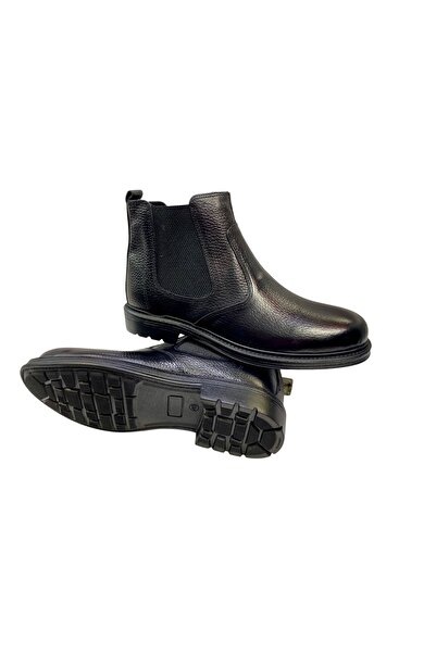 SULA Men's Chelsea Boots Printed Leather Black Zippered