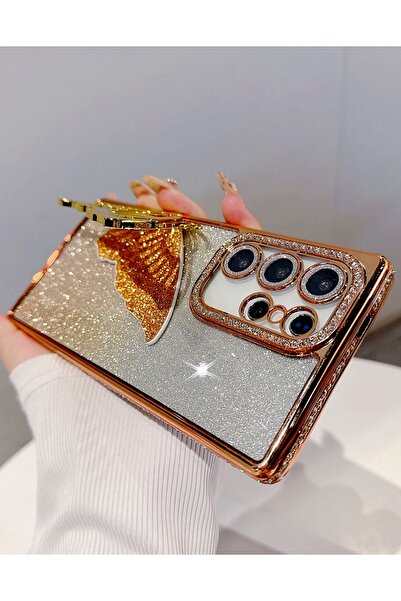 Generic for Samsung S25 Ultra Case，Sparkly Butterfly，Diamond Edge，Glitter Gradient Samsung S25 Ultra Cover