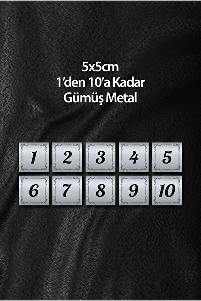 Grafiklas Metal Kapı Daire Apartman Masa Dolap Numarası Set Takım 10’lu (1’de...
