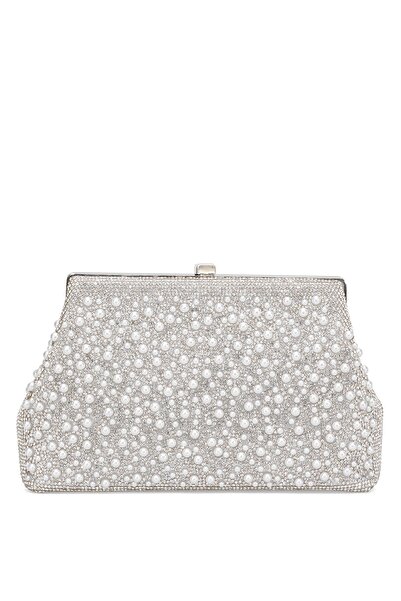 Guja 25Kc1293 Women's Stone Evening Dress Bag Silver