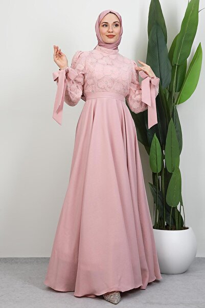 GİYZAMİLA Aybike Princess Evening Dress Soft Pink