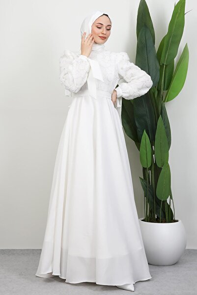 GİYZAMİLA Aybike Prenses Abiye Beyaz