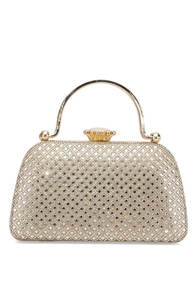 Guja 25Kc1289 Women's Stone Box Evening Dress Bag Gold