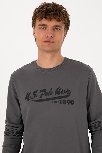 U.S. Polo Assn. Men's Crew Neck Regular Fit Gray Sweatshirt 50316315-Vr024