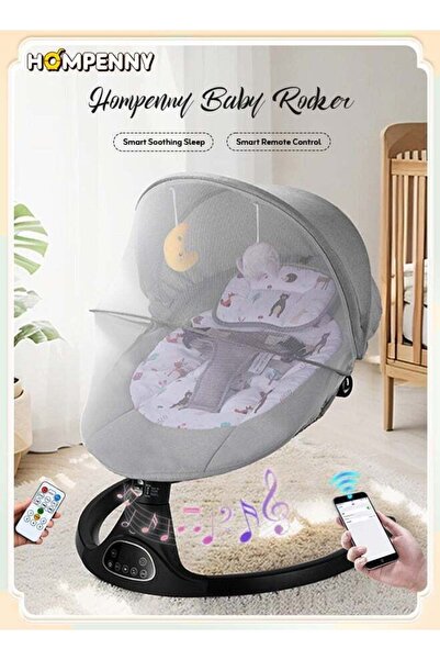Hompenny Electric Smart Baby Swing, Safe & Stable Design, Remote Control