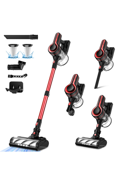 SINCHER 4 in 1 Cordless Vacuum Cleaner, 350W Motor & 30KPa with Detachable Battery