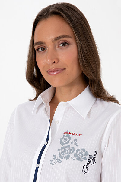 U.S. Polo Assn. Women's White Long Sleeve Shirt 50316397-Vr013