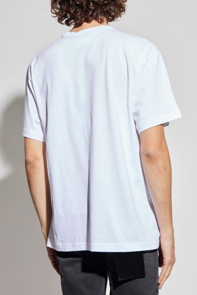 Versace Men's Regular Fit V Emblem Crew Neck T-Shirt - White