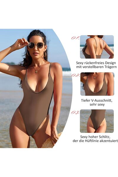 Century Star Women's V-Neck Tummy Control One-Piece Swimsuit XL