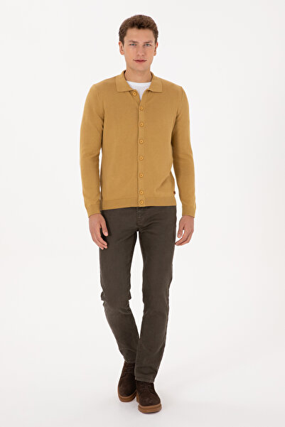 U.S. Polo Assn. Men's Mustard Basic Knitwear Cardigan 50313690-Vr151