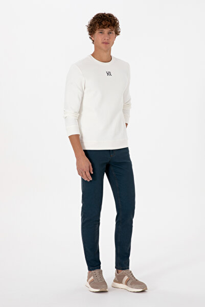 U.S. Polo Assn. Men's Regular Fit Crew Neck Cream Sweatshirt 50308649-Vr071