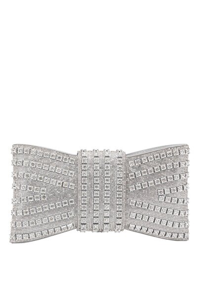 Guja 25Yg591 Women's Stone Evening Dress Bag Silver