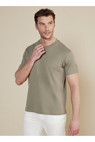 BROOKS BROTHERS Bisiklet Yaka Açık Haki Erkek T-Shirt BBSS25MTS011