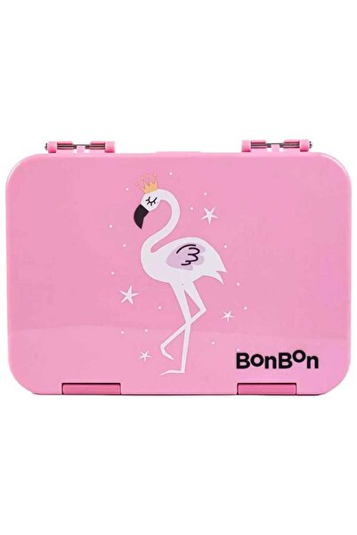 BONBON - صندوق غداء برايم مانع للتسرب، من 4 إلى 6 أقسام، بنقشة طائر الفلامنجو...