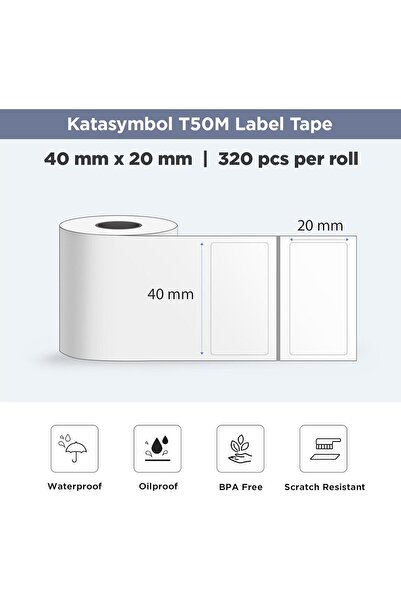 SUPVAN T50M Thermal Label Tape, 1.57 x 0.79 in, 360 Labels/Roll (Transparent)