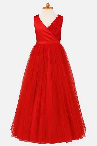 melek golden Girl Child Dress Clothes Princess Dress Bow Wedding Ball Gown Elbis Gul