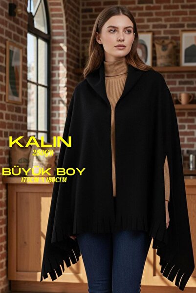 Monki Haus Black Fleece Shawl Shoulder Wrap Scarf Cafe Restaurant Hotel Cafe Thick Large Size