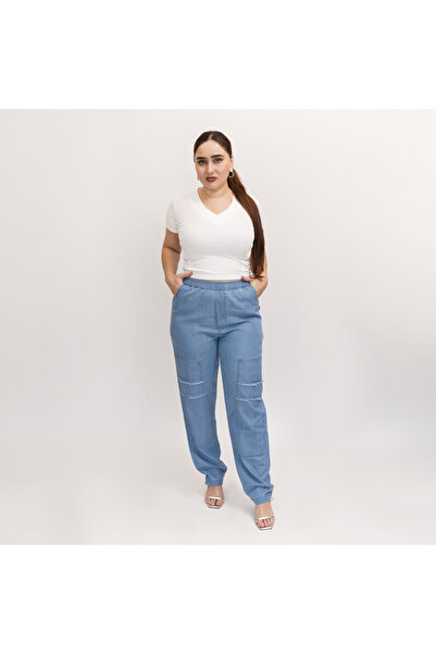 LINELLE ملابس نسائية كاجوال - بنطال بيجاما خفيف الوزن من قماش الدنيم القطني ب...