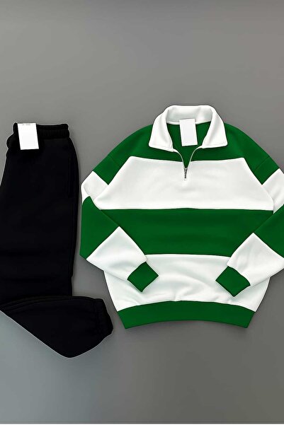 BRLKN Unisex Half Zipper Tracksuit Set 3 Thread Cotton New Season