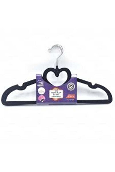 Yailla طقم شماعات على شكل قلب من سابو، 10 قطع، أسود، 40×21 سنتغرام