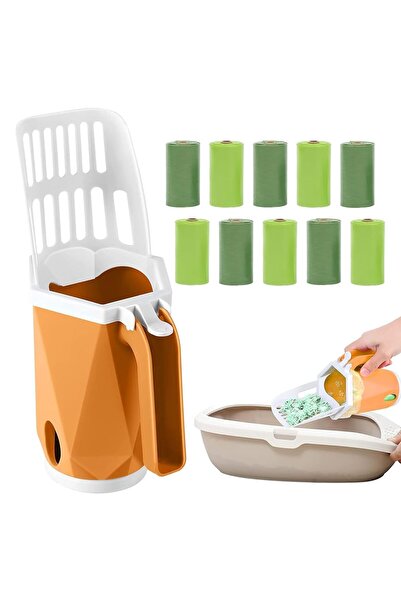 COOYA All-in-One Cat Litter Scoop with Hidden Waste Bag Dispenser