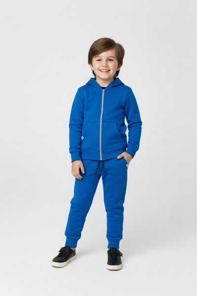 Mnk Baby&Kids Σετ αθλητικής φόρμας για αγόρια με φερμουάρ με κουκούλα ελαφρύ M00765 ΜΠΛΕ