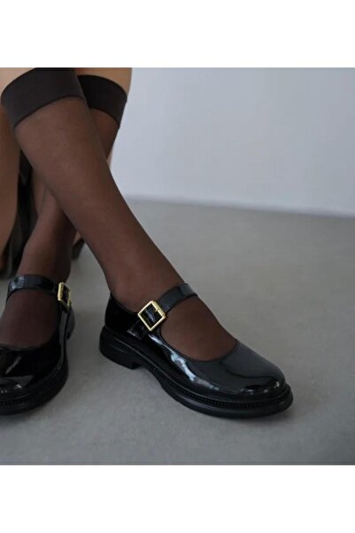 BUNİPARK Women's Loafer Patent Leather Comfortable Orthopedic Shoes