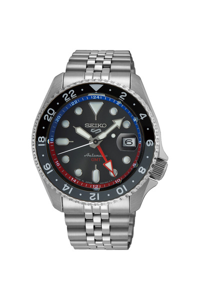 Seiko 5 ساعة يد رياضية أوتوماتيكية بتوقيت جرينتش SSK019 للرجال SSK019J1