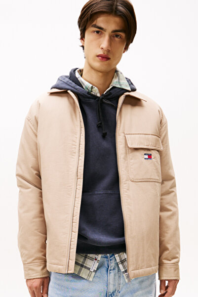 Tommy Hilfiger Tjm Padded Tech Cord Erkek Bej Overshirt