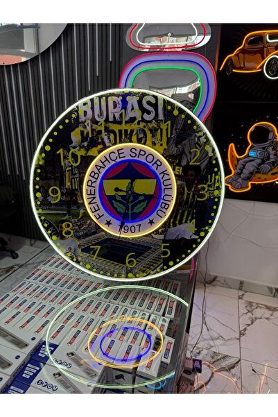 DHELEKTROMARKET Fenerbahçe Neon Duvar Saati 60 cm