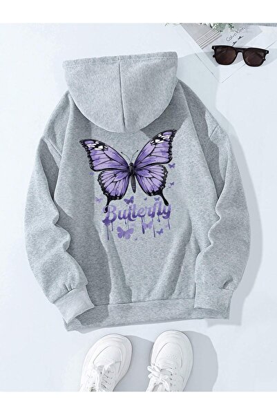 ZEMLİYA Hanorac cu glugă pentru femei, cu imprimeu leopard și litere