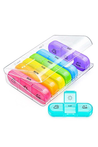 YUFAN منظم حبوب 3 مرات يوميًا، صندوق أسبوعي لمدة 7 أيام، 21 حجرة